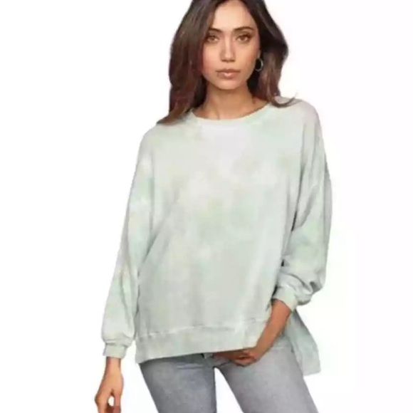 Found Los Angeles Mint Green Tie Dye Beach Sweatshirt Sweater Size Large - Picture 1 of 7